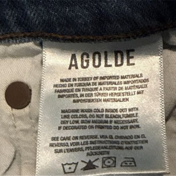 AGOLDE Women's Toni Slim Jeans Distressed Ankle Blue Stretch Size 26 - Picture 8 of 11